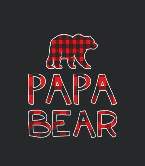 Papa Bear Red Plaid Flannel