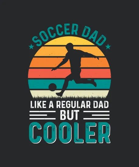 Soccer Dad Retro Sunset T Design