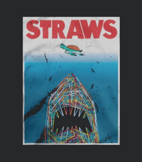 Straws Jaws Shark And Turles