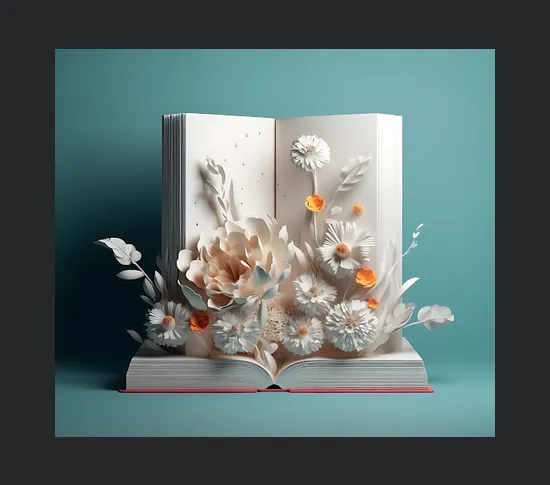 Tumbler 3d Open Book With Flowers On