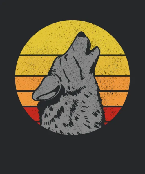 Wolf Howling Wolf Lover Vintage Gift