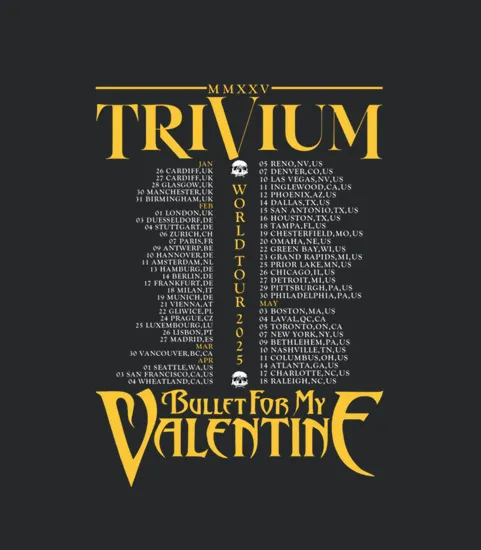 Sale Limited Time The Poisoned Ascendancy Tour 2025 Trivium X Bullet For My Valentine 2 Side