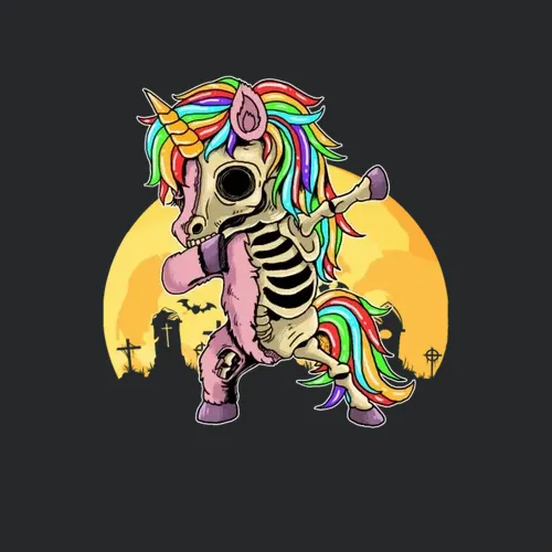 Dabbing Zombie Unicorn Skeleton Halloween Gift