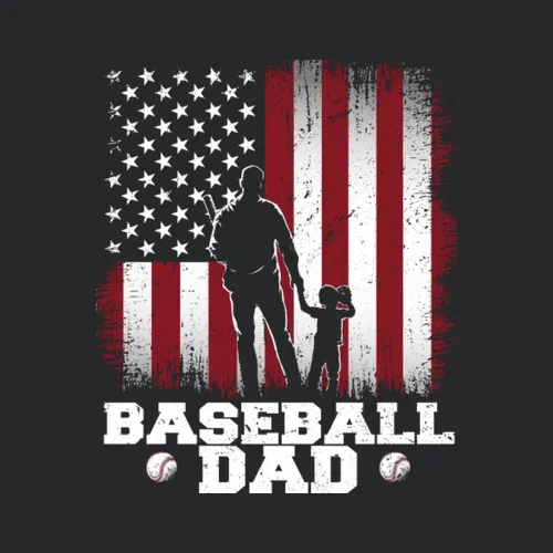 Baseball Dad Usa Flag Baseball Dad Father Day