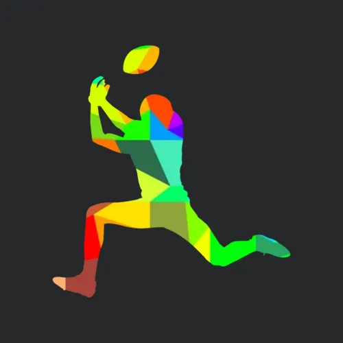 Colorful Rainbow Amarican Football Player Sport