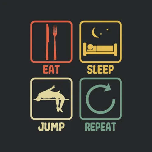 High Jump Mom Women Eat Sleep Repeat Vintage Funny
