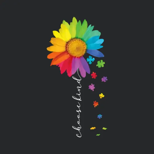 Choose Kind Autism Rainbow Sunflower Warrior