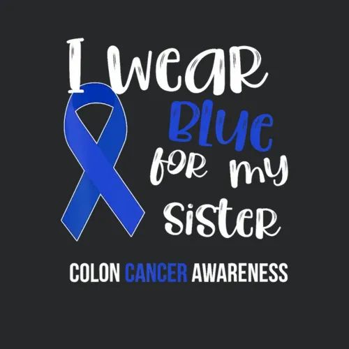 Colon Cancer Awareness Survivor Gift Blue Ribbon