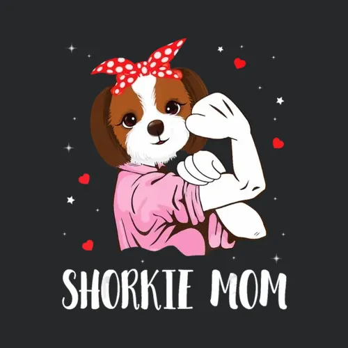 Stars Hearts Dog Girl Happy Mother Day Shorkie Dog