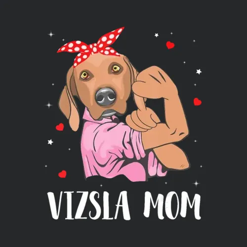 Stars Hearts Dog Girl Happy Mother Day Vizsla Dog