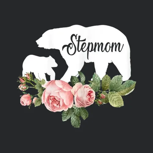 Womens Stepmom Bear Flowers Mother S Day Cute