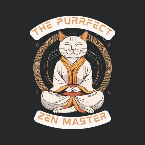 The Purrfect Zen Master Meditating Cat Design