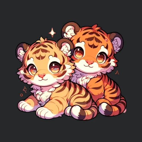 Adorable Baby Tiger Cubs Artwork Cute And
