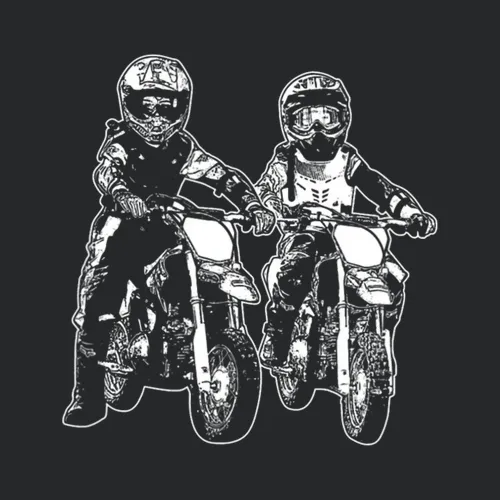 Kids Brother Sister Friends Motorbike Rider Dirt