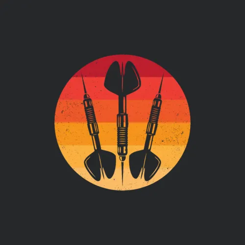 Retro Darts Sunset Arrows Dart Board Player Team