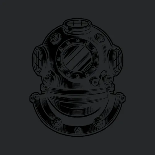 Classic Diving Helmet In Retro Illustration Style