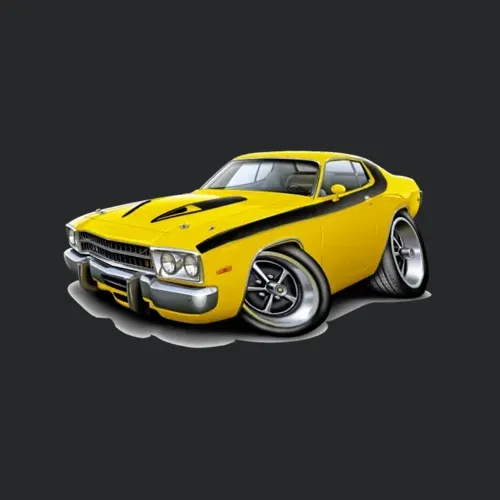 1973 74 Roadrunner Yellow Black Car
