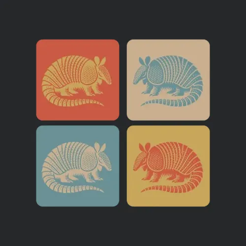 Vintage Belt Animal Armadillo Pop Art