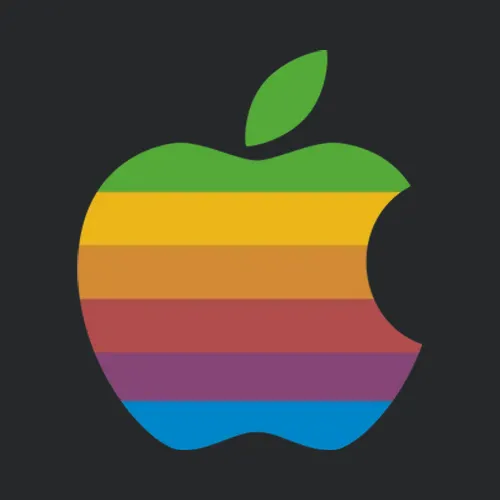 80s Apple Rainbow Logo