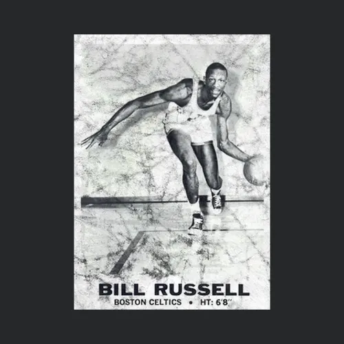 Bill Russell 1968 Retro Sports Basketball Collectors Card Fan Worn