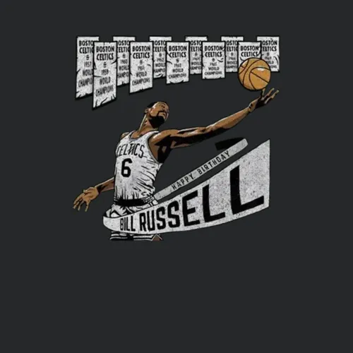 Bill Russell Boston Basketball Retro