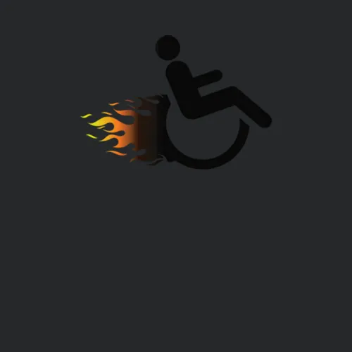Flaming Wheel Chair Fast Disability