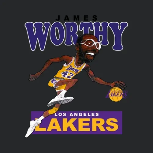 James Worthy Retro Basketball Caricature