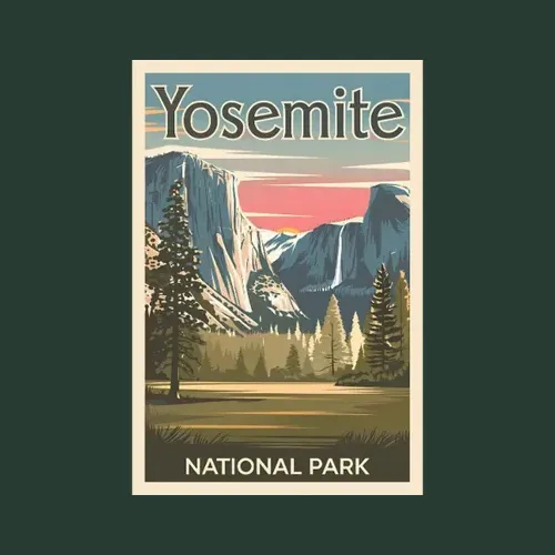 Yosemite National Park Retro Souvenir