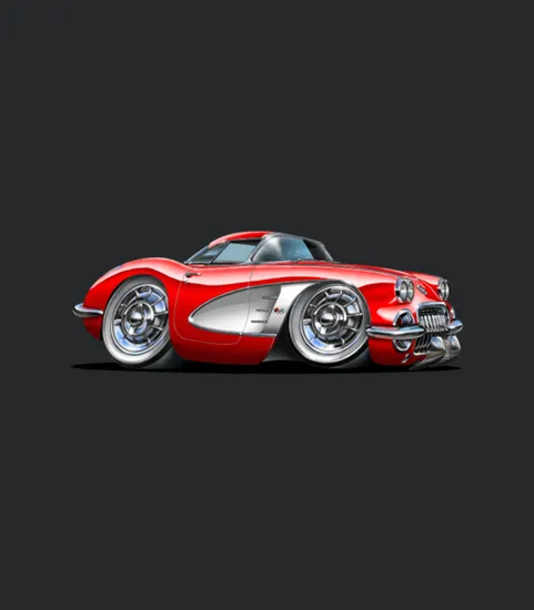 1958 60 Corvette Red Car
