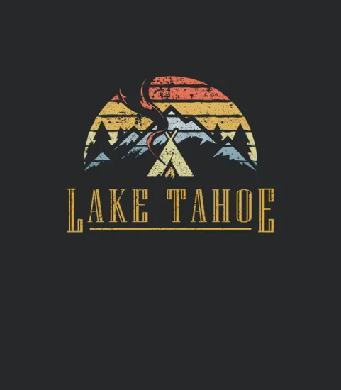 Vintage Lake Tahoe Campground Campfire