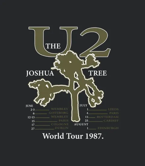 2 Side Vintage U2 Rock Band Live The Joshua Tree World Tour 1987 Bk1