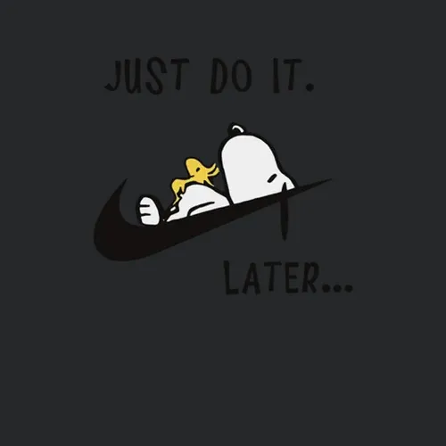 Snoopy Dog Just Do It Later Lazy Woodstock