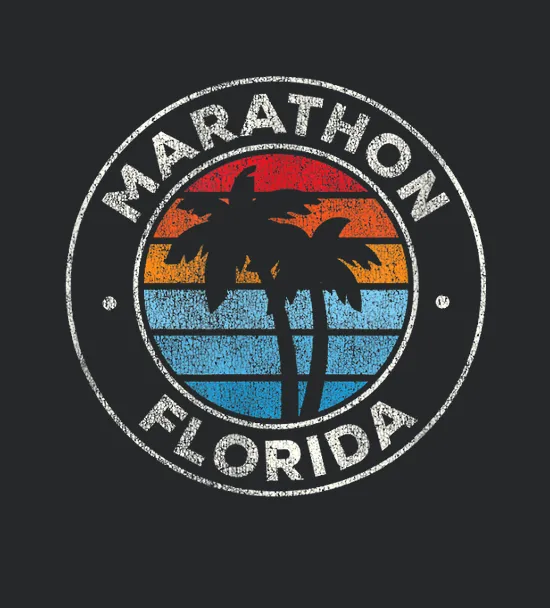 Marathon Florida Fl Vintage Graphic Retro 70s