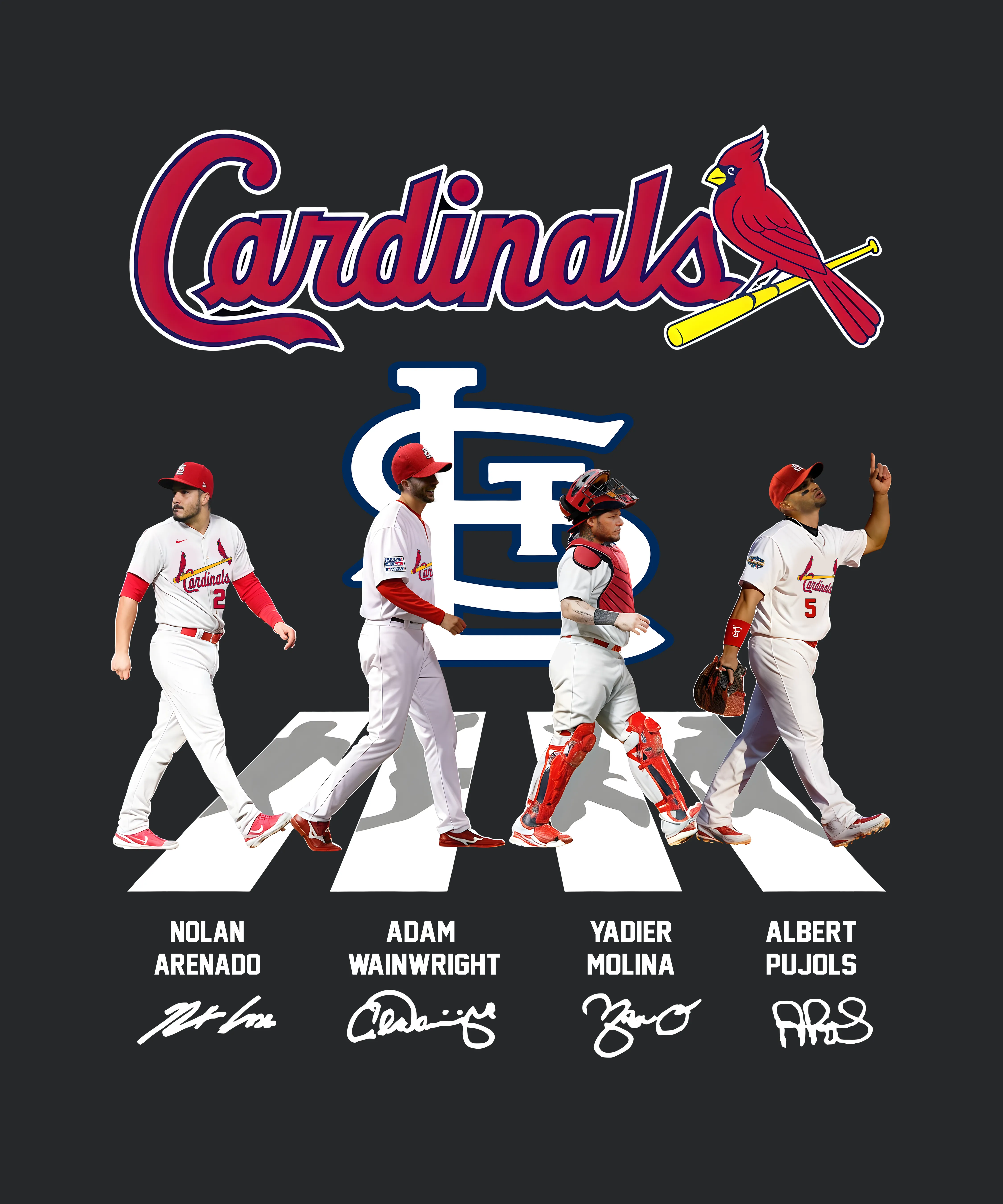 St Louis Cardinals Nolan Arenado Adam Wainwright And Yadier Molina Abbey Road Signatures