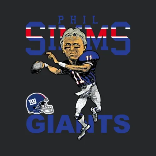 Phil Simms Retro Football Caricature