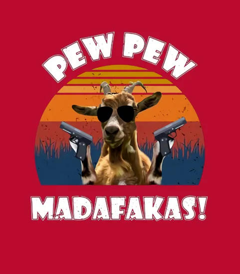 Goat Pew Pew Madafakas Vintage Retro