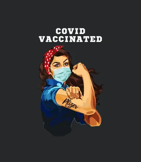 Rosie The Riveter Inspired Covid Vaccine Proud