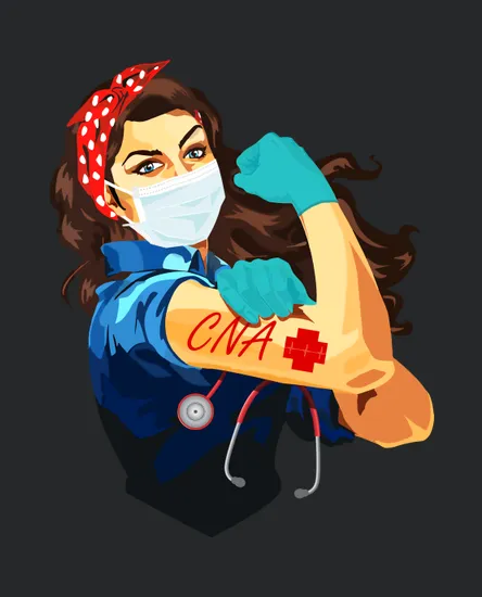 Nurse Cna Certified Nursing Assistant Frontline Workers Nurse Strong Rosie Riveter