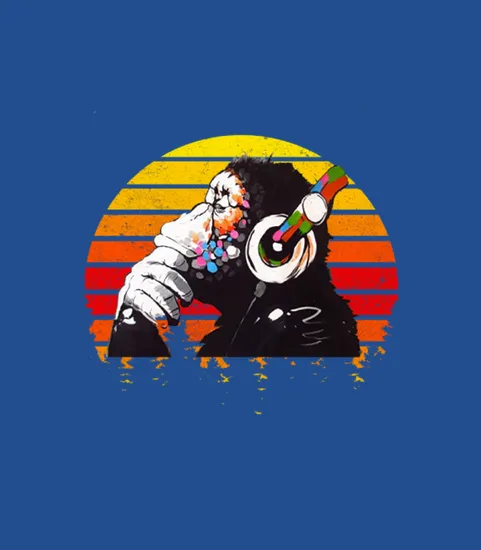 Banksy Dj Monkey Retro Vintage