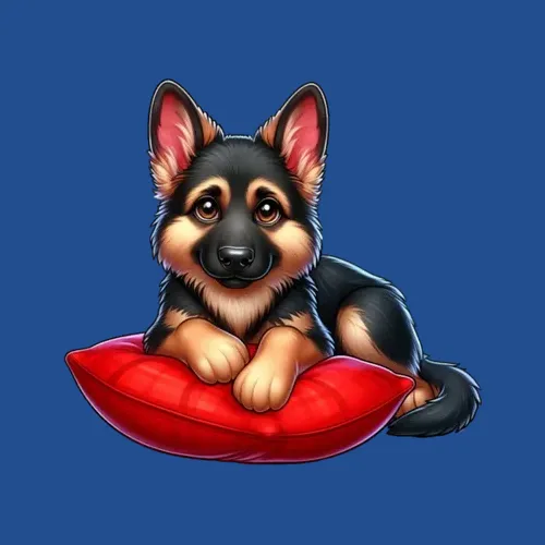 Cute German Shepherd Puppy Cartoon
