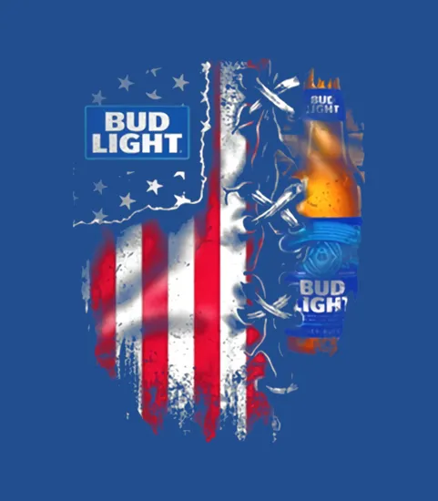 Bud Light Inside American Flag