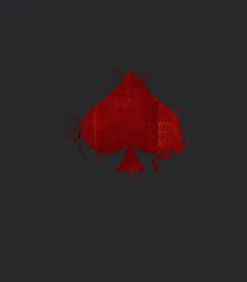Ace The Spade Grunge Art With Red Color On Black