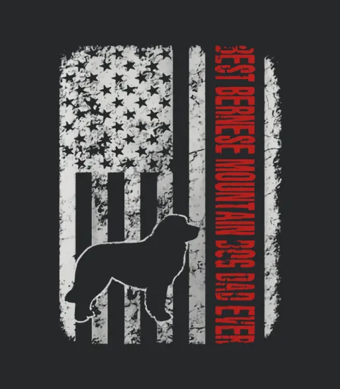 Best Bernese Mountain Dog Dad Ever American Flag