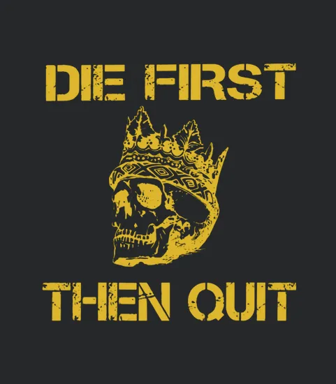 Die First Then Quit Military Veteran Skull Crown