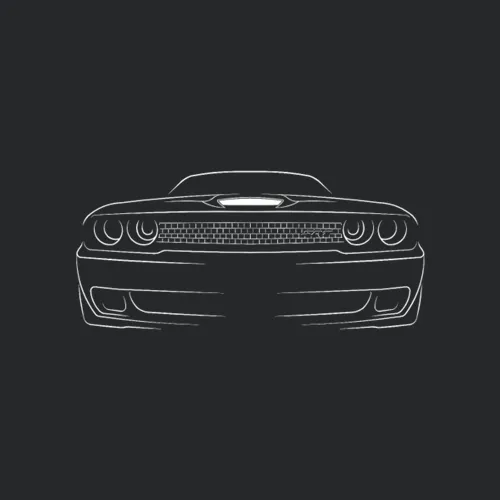 Dodge Challenger Srt Hellcat Front Stencil White