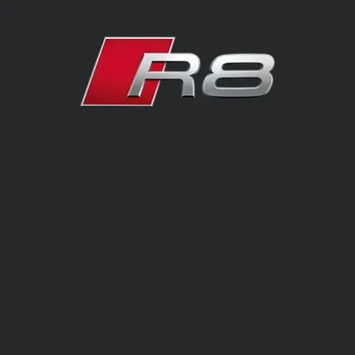 Audi R8 Automobile Car Parts Cool Distressed Brand Logo Emblem White Font