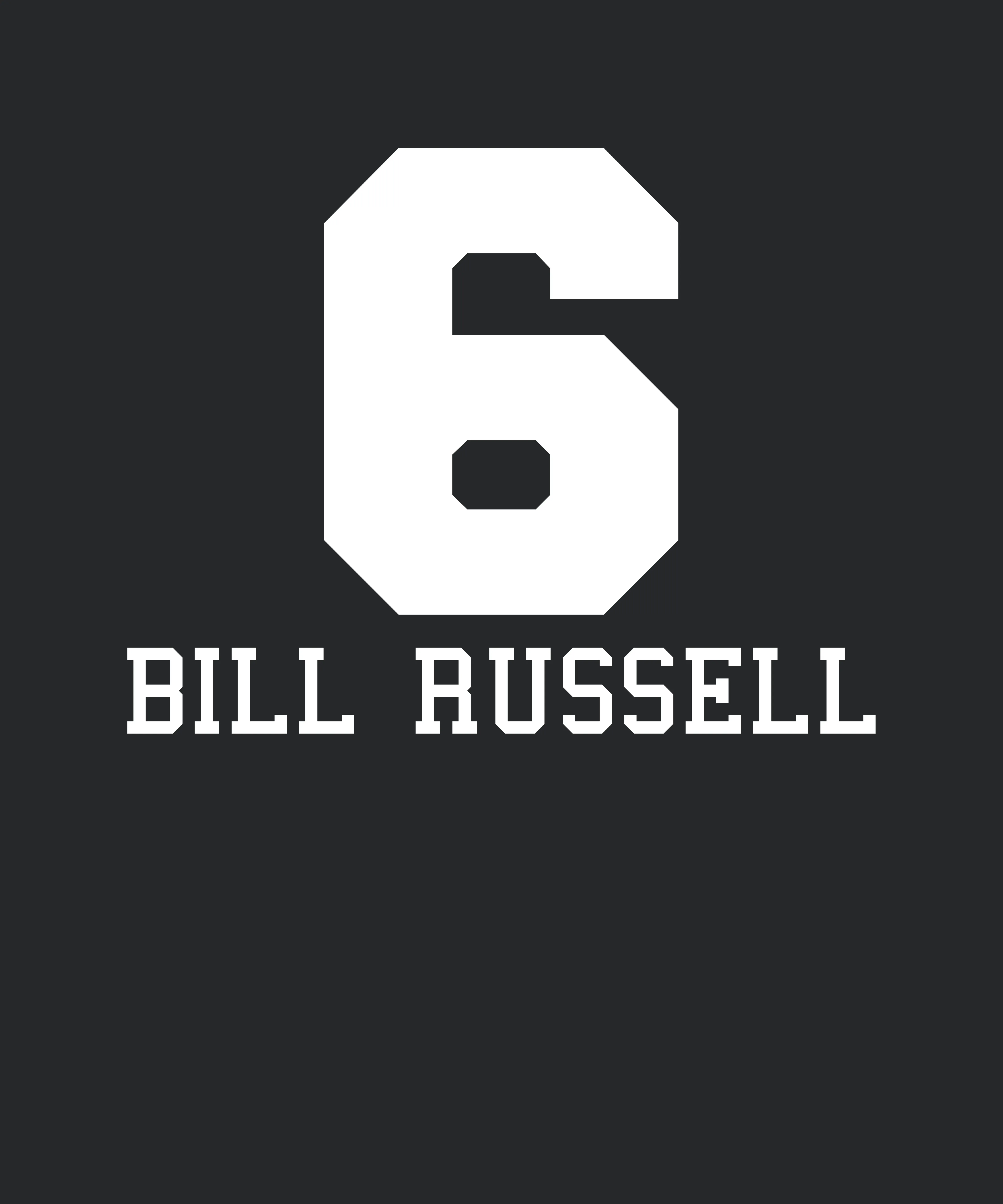 Bill Russell 6 Boston Basketball Fan Worn Sports