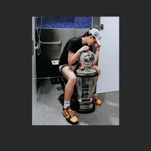 Caitlin Clark Recreates Kobe Bryant Trophy Photo