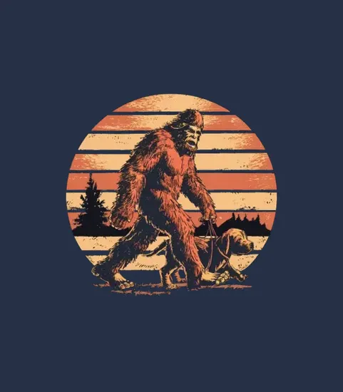 Bigfoot Walking A Dog