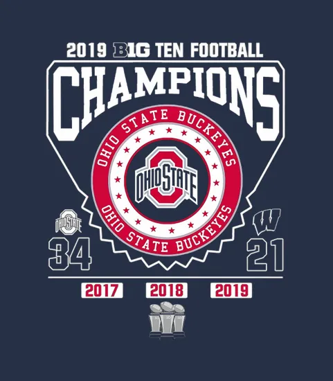 2019 Big Ten Football Champions Ohio State Buckeyes 34 21